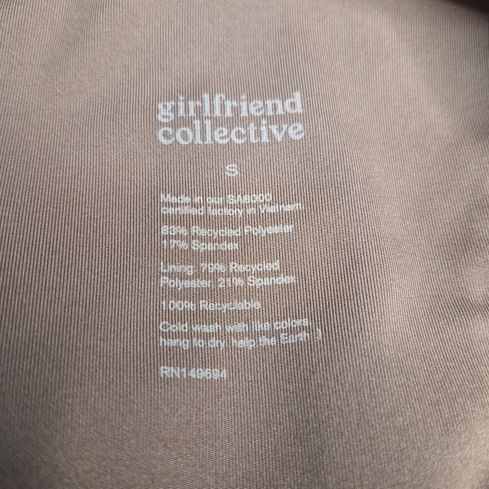Girlfriend Collective Ribbed Scoop Neck Crop Tank Top Brown Sustainable Size S - Picture 8 of 8